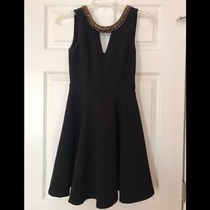 Black embroidered dress